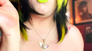 The Green Witch Tina Snua Sparks Up A Cigarette With Match Light Up - Wig Smoking Smoker Makeup Halloween