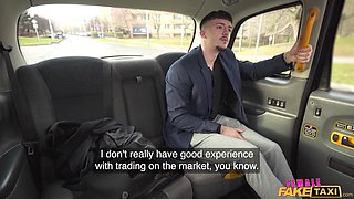 Female Fake Taxi - Fucking The Bank Trader - Brunette in Stockings Billie Star