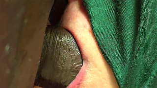Best Close up Blowjob Swallowing, Big Fat BBW MILF Sucking Black Cock, Get Loads of Cum in Her Mouth