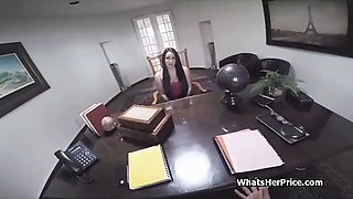 Boss testing out secretary teen candidate