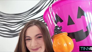 Halloween creampie for petite Girl Scout - Tiny 4K