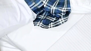 College Girl Visits Teacher at Home and Lets Him Touch Her