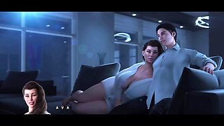 3d animated hot stepmother seduces her stepson and takes his Dick in her mouth and blows him