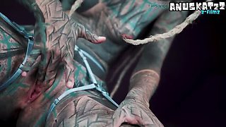 Tattooed Alternative Girl Throat Fucking and Hard Anal Drilling