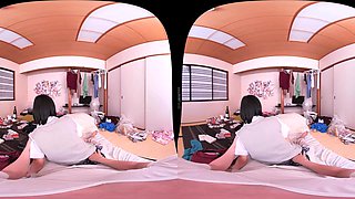 Alluring asian teen seductress exciting VR sex video