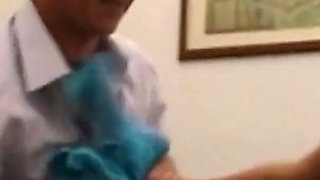 Sexy Skinny Secretary Fucked and Cumshot on Beautiful Pussy by a Big Vintage Cock