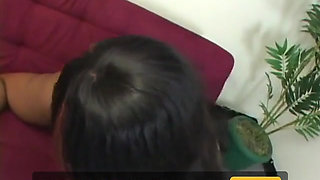 Two cute chocolate pearl divers try different sexual toys