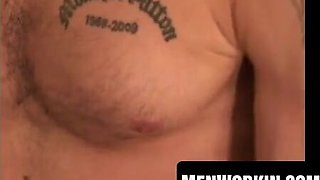 Slim amateur shoots jizz in arm after solo sesh
