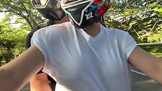 Sweetfantasy131 picks up her favorite DIDI client braless and gets him to fuck her in public - Big natural tits Latina amateur role play