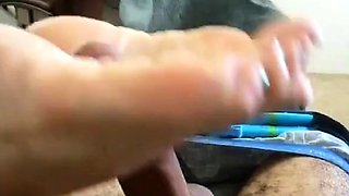 Mature Amateur's Double Footjob Orgasm