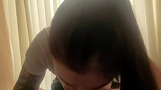 I Put Condom on His Dick, Make a Blowjob, He Cum in My Mouth, I Split It to Condom Back