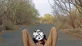 Rubidoll Butt sex lovemaking with a black stiffy outdoors