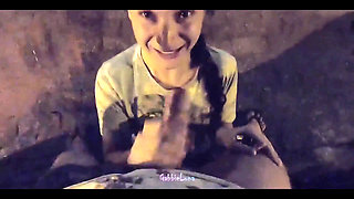 Breakfast in the Street! 18 Year Old Bitch Blowjob Me for Free in the Middle of the Street! Falled on the Net