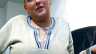 A chubby German blonde enjoy getting a big load of cum on her face