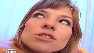 Naughty Babe Strokes and Blows a Man Before Getting Her Fuck Holes Smashed