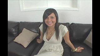 Insatiable brunette teen with natural tits is a perfect fuck!