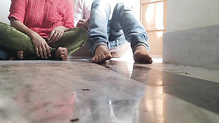 Indian real girlfriend cock with real boyfriend at private tutor home when no one in auditorium