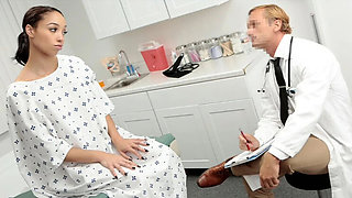 Lustful Ebony Teen Alexis Tae Gets Special Pussy Treatment from Muscular Doctor in Taboo Exam