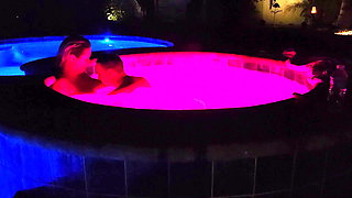 Valentines Day sex with wife in hot tub and bed room with pussy eating and cock sucking.