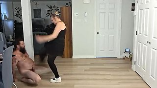 Hardcore Canadian Mistress Miss JJ Chose Extreme CBT Ballbusting & Brutal Stomping - Rough Beginner Slave