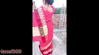 I fucked my village wearing a red saree. Part -01
