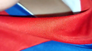 In My Step Sister's Room She Makes Her Pantyhose on Her Side and Shows Her Pussy