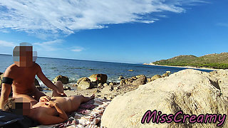 Strangers Caught My Wife Touching and Fucking My Big Cock on a Nude Beach