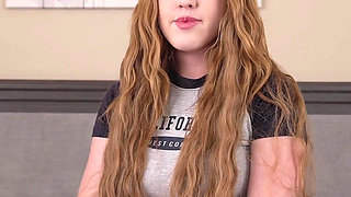 Petite Redhead Tries the Pile Driver for the First Time