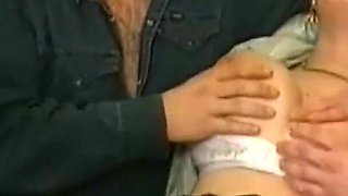 Busty slut gets anally fucked in foursome