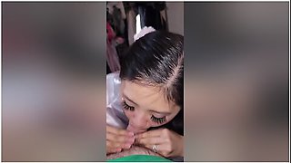 Asian Cosplay Blowjob With Mouth Full Of Cum