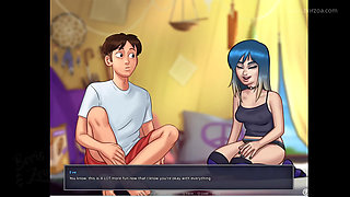 Very shy emo girl show me her cute tits first time since she was cute girl. (Summertime Saga - Eve 1)