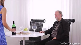 Sexy czech teenager having xxx with grey-haired grandfather
