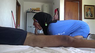 Real Amateur Cleaning Maid Gives Her First Rimjob and Swallows His Cum