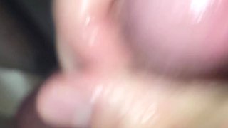 Huge Cumshot on Feet After Blowjob From Latina Wife While She Wears Stockings and Sexy Lingerie