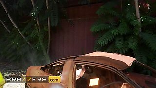 Brazzers - firefighter Angela White is indeed great at sliding down your pillar & emptying your hydrant