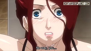Animated redhead gets wet from anal