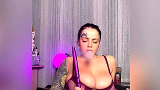Katie amateur brunette girl toying pussy with a vibrator