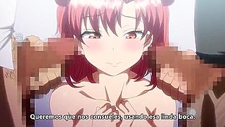 The older men make her give them handjobs and blowjobs, then penetrate her in both holes at the same time and cum inside her.