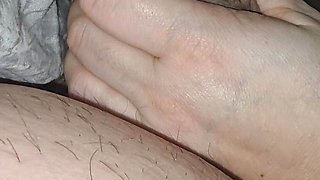 Step mom hand slip under blanket and handjob her step son dick