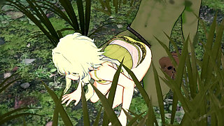 Elf Archer Gets Fucked in the Forest by a Goblin