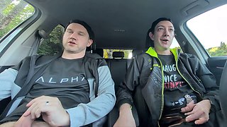 T-shirt, outdoors, car