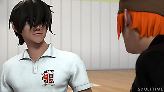 Hentai Sex School Episode 3 - Hentai Student Eats Out His Teacher's Perfect Pussy Until She Orgasms!