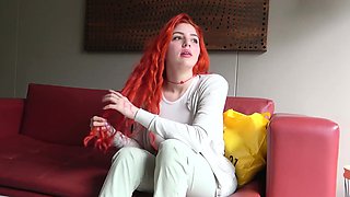 Redhead Colombian Slut Sucking Her New Boss