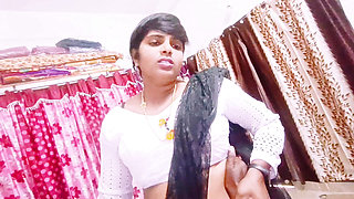 Indian black saree housewife cheating husband fucking husband's father Telugu dirty talks.