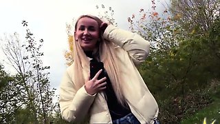 German lady POV fucked outdoor in public