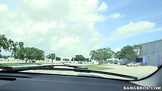 Cute college amateur swallows jizz between class