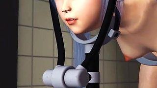 Fucking machine. Japanese college girl gets fucked hard in the kitchen