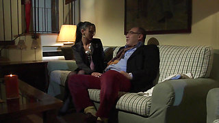 She Gives the Old Man a Blowjob Then Masturbates While Watching Him Fuck His Woman