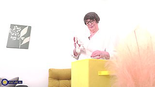 Toyboy Student Gets Caught By His 77 Year Old Anal Loving Granny Landlord Sharon Amore Jerking Off