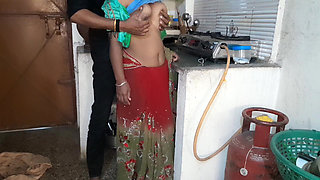 Housewife Cleaning in the Kitchen Misses the Cock and Takes the Neighbor's Cock and Gets Fucked